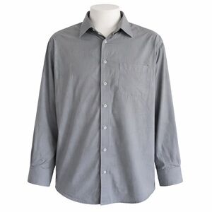 Size 18.5 Haggar Men’s Grey Lightweight Button Up Dress‎ Shirt